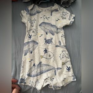 Carters Boys 6 Mos Shorts Onesie